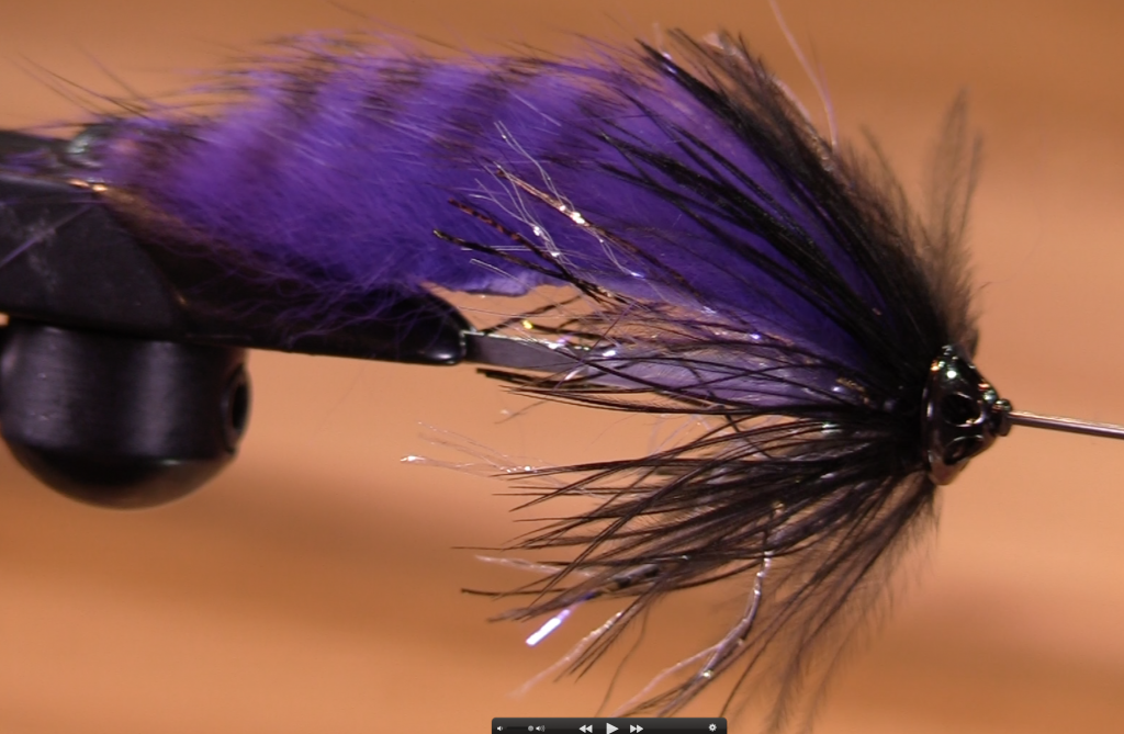 Purple & Black Rabbit Strip Tube Fly by Nicholas 2017